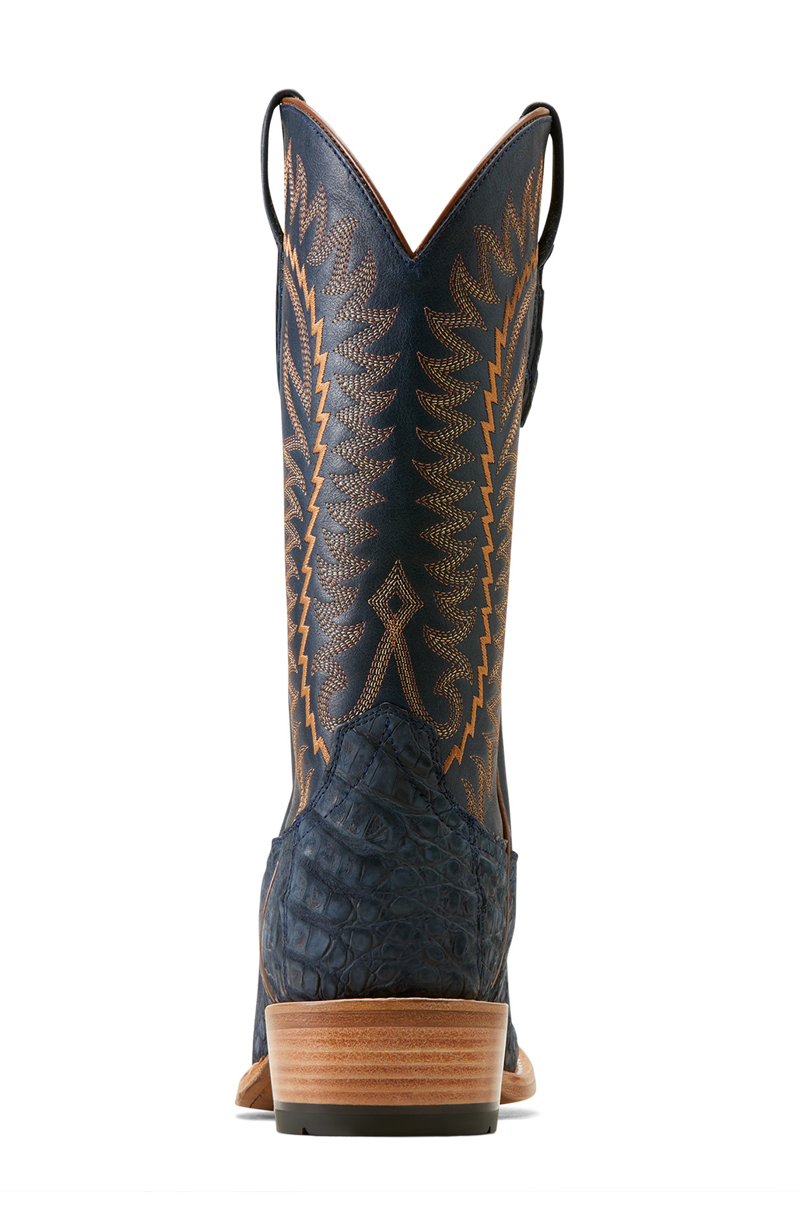 Ariat Futurity Finalist Genuine Caiman Leather Boot, Alternate, color, Navy Sueded Caiman Belly