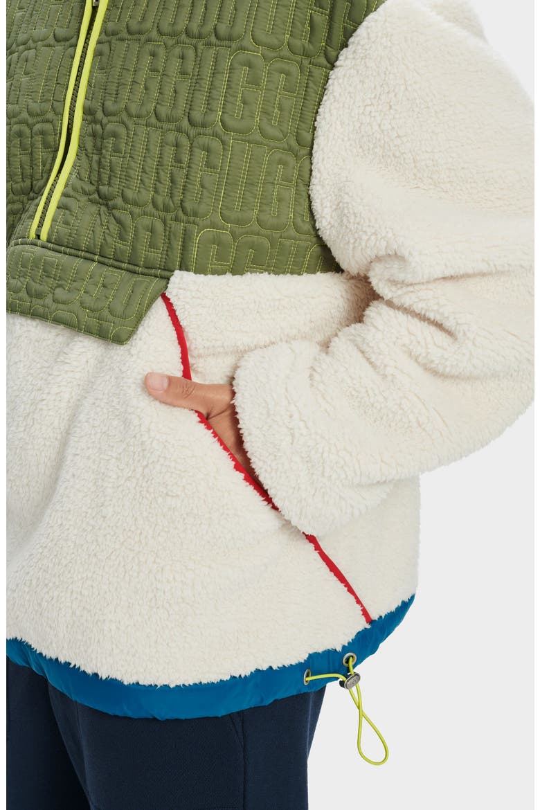 Iggy Fleece Half Zip Hooded Pullover, Alternate, color, NATURAL MULTI