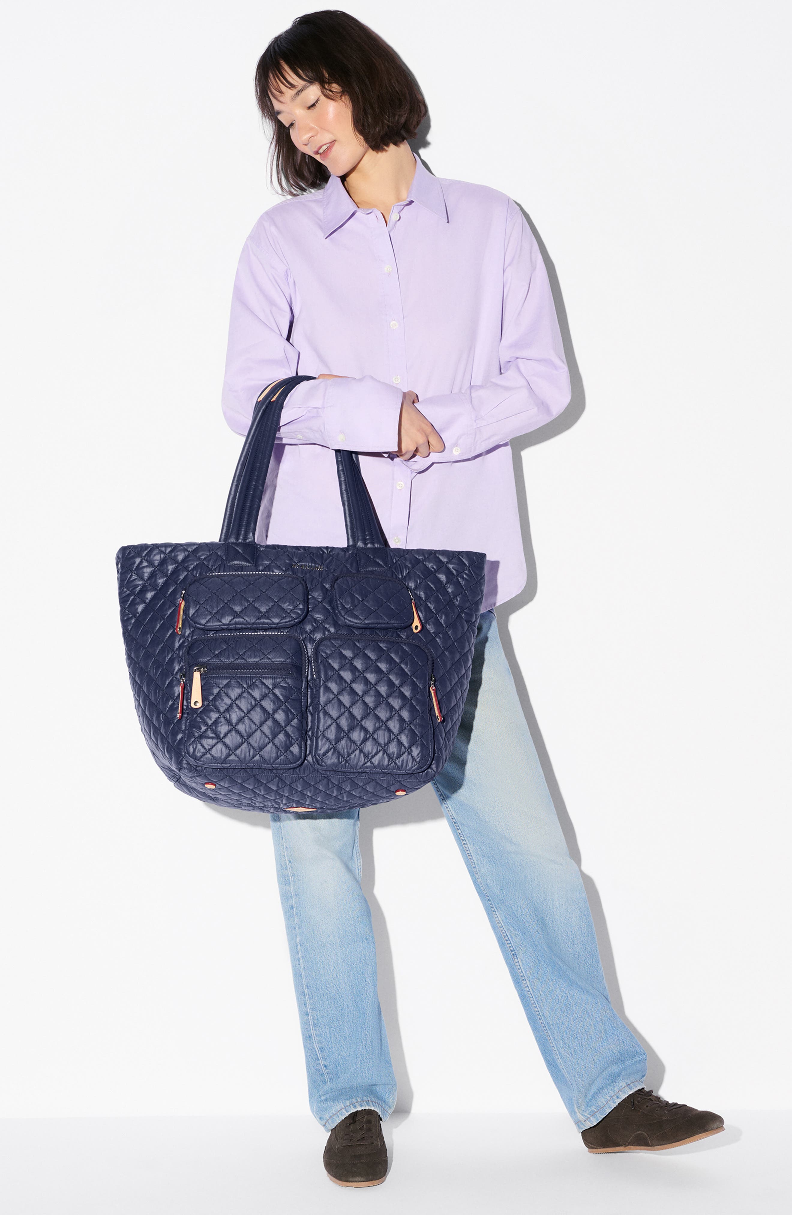 Large Metro Quilted Nylon Travel Tote, Alternate, color, DAWN