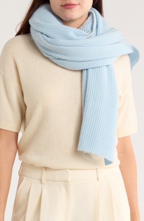 Cashmere Ribbed Wrap Scarf