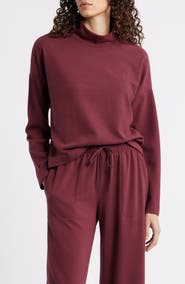 Caslon® Drop Shoulder Turtleneck Sweatshirt