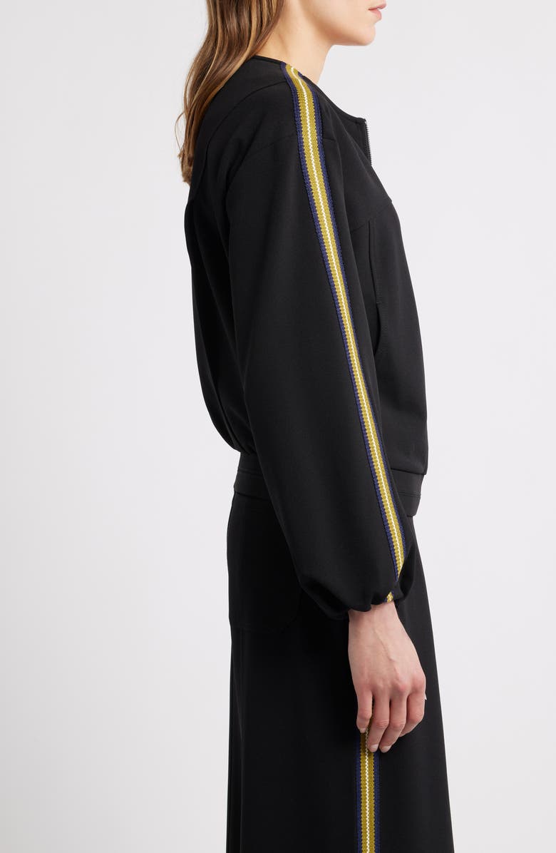 Wit & Wisdom Stripe Trim Front Zip Jacket, Alternate, color, Black