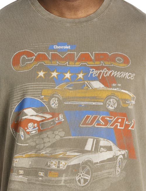 Lucky Brand Big & Tall Camaro Montage Graphic Tee In Stone Grey