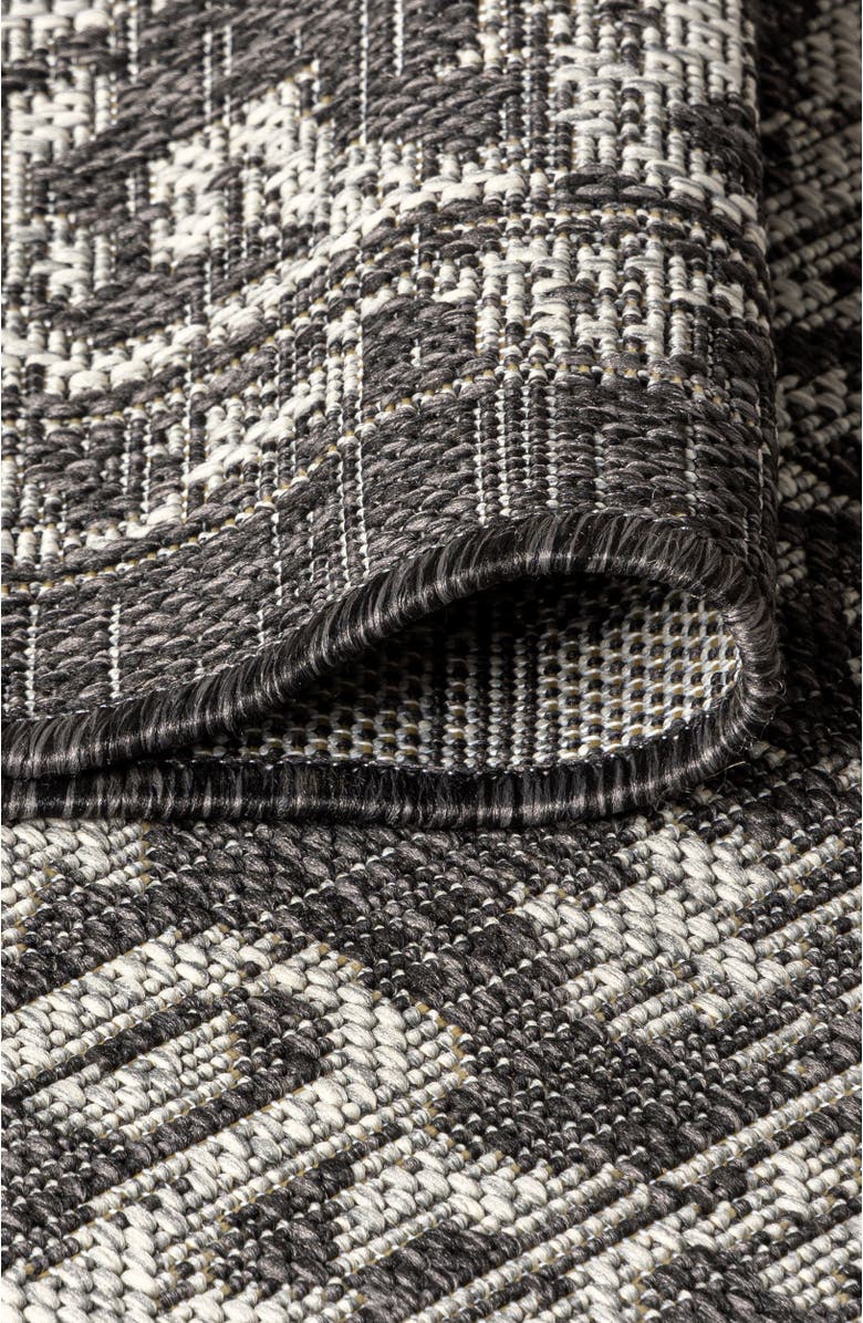 JONATHAN Y Malta Bohemian Medallion Textured Weave Indoor/Outdoor Area Rug, Alternate, color, Black/Gray