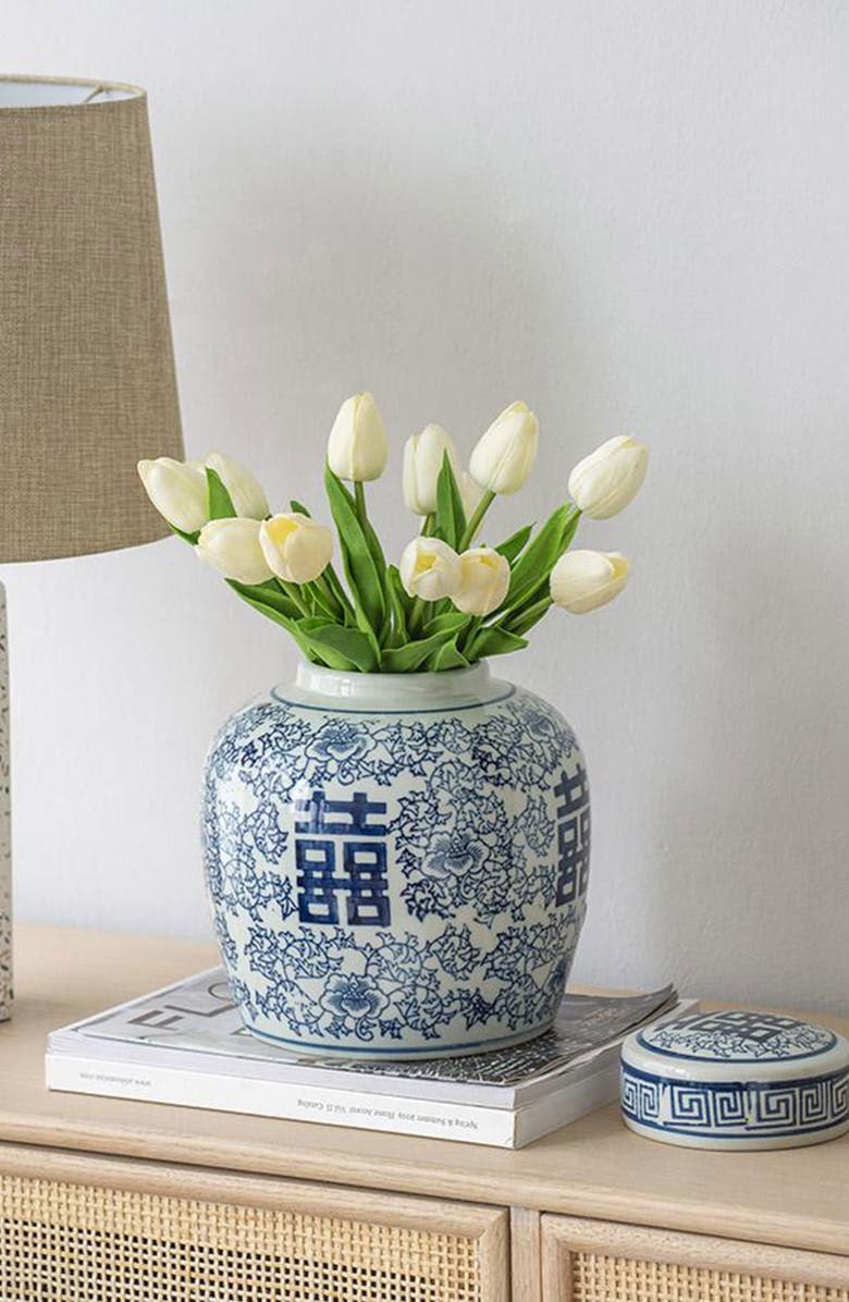 A & B Home Berit Lided Porcelain Jar, Alternate, color, 