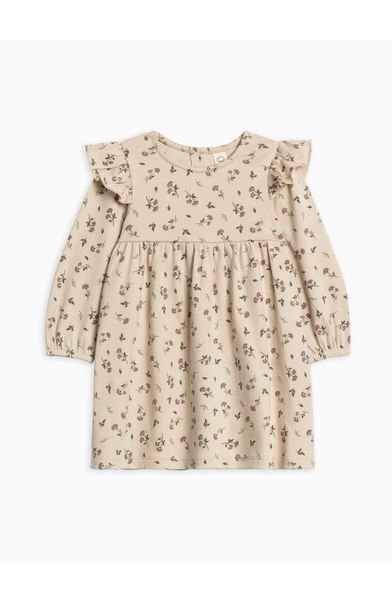 Colored Organics Organic Cotton Mika Armhole Ruffle Long Sleeve Dress, Main, color, Betty Floral / Purple + Olive