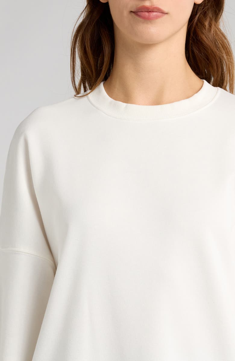 Beyond Yoga Solstice Oversize Cotton Blend Sweatshirt, Alternate, color, Fresh Snow