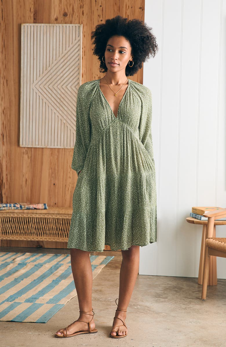 Faherty Sirene Floral Long Sleeve Dress, Alternate, color,