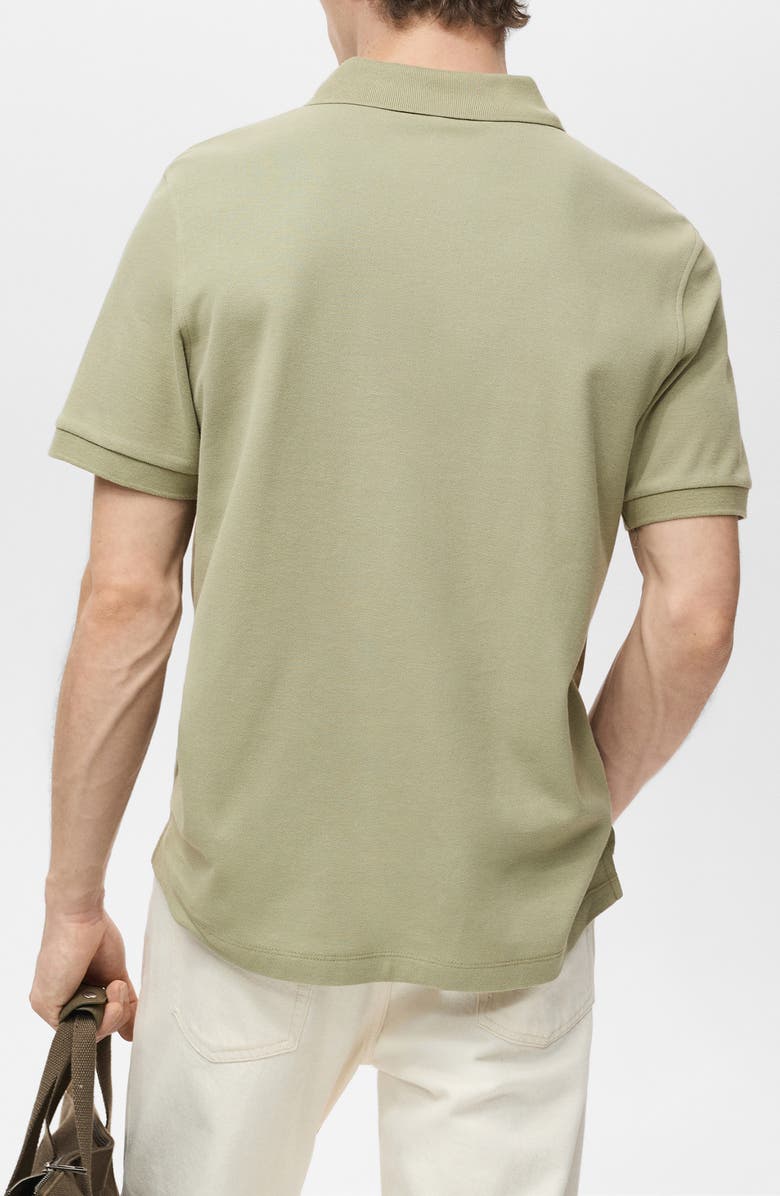 MANGO Regular Fit Cotton Piqué Polo, Alternate, color, Khaki Green