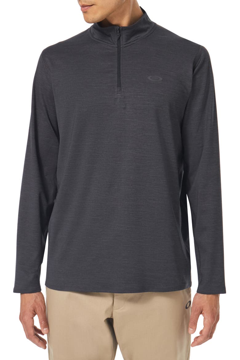 Gravity Range Quarter Zip Golf Pullover, Main, color, BLACKOUT HTHR