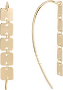 LANA 14K Gold Laser Square Linear Drop Earrings