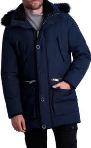 KARL LAGERFELD PARIS Faux Fur Trim Parka