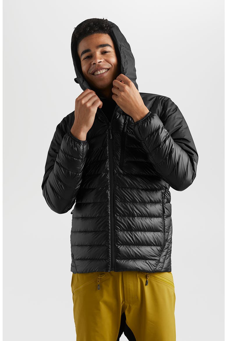 Helium Water Resistant Hooded 800 Fill Down Jacket, Alternate, color, BLACK