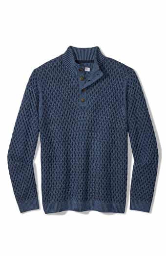 Cross Cable Button Neck Sweater