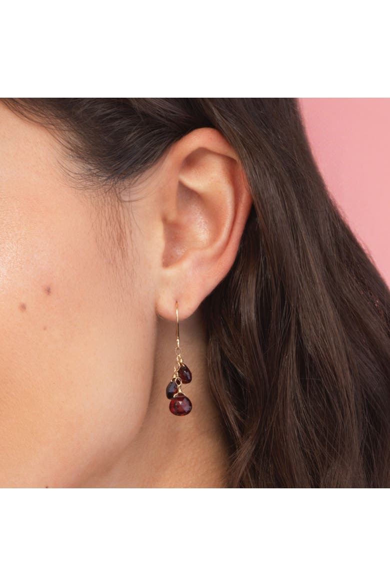 Garnet Bead Dangle Earrings, Alternate, color, Garnet
