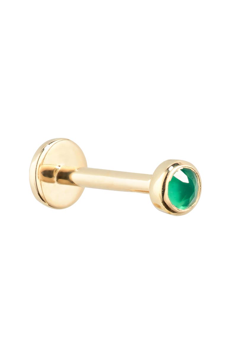Monica Vinader Siren Mini Green Onyx Single Stud Earring, Alternate, color, Gold