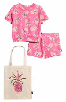 Volcom Kids' Short Sleeve Top, Shorts & Tote Bag Set