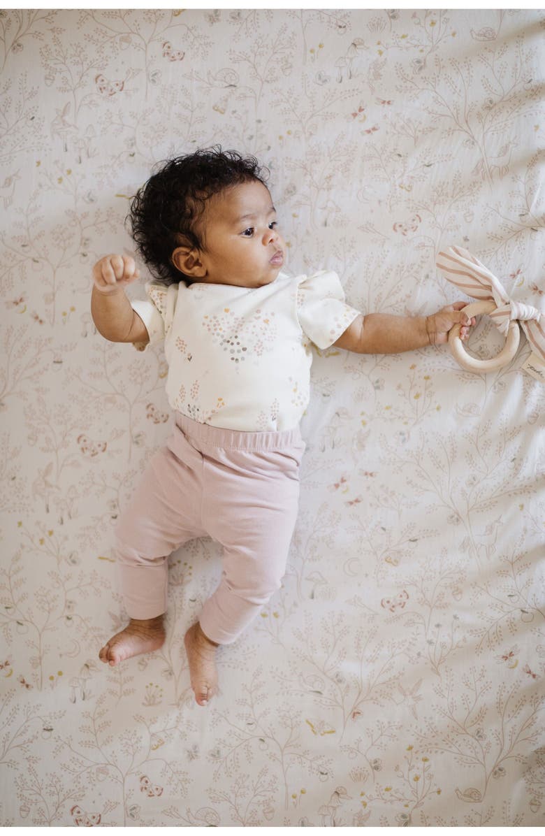 Pehr Flower Patch Organic Cotton Bodysuit, Alternate, color, 