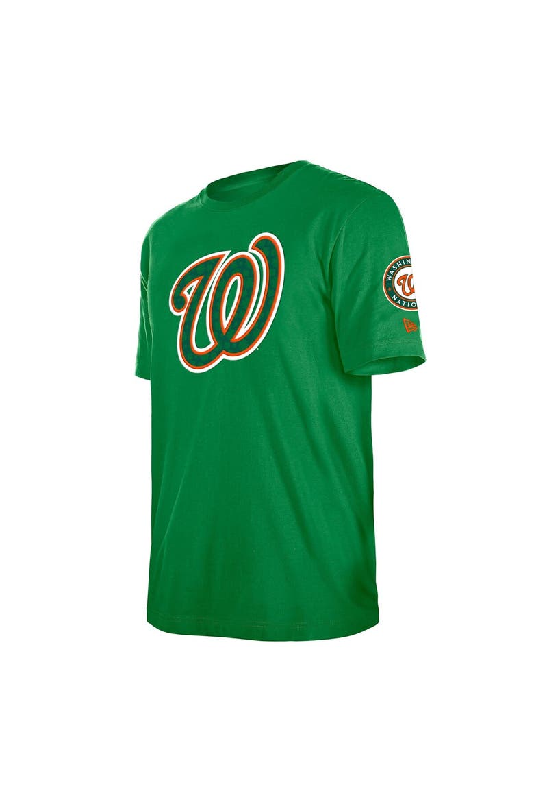 Men's New Era  Kelly Green Washington Nationals St. Patrick's Day Shamrock Fill T-Shirt, Alternate, color, Kelly Green