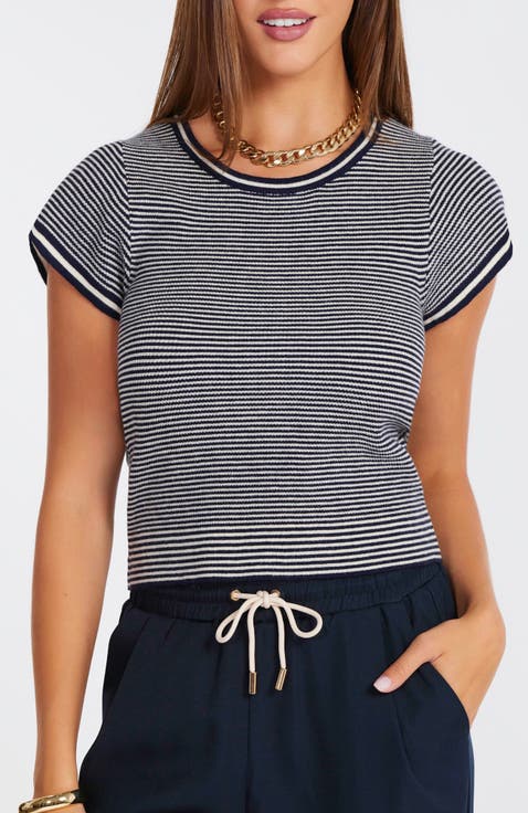 Hepburn Short Sleeve Stripe Sweater