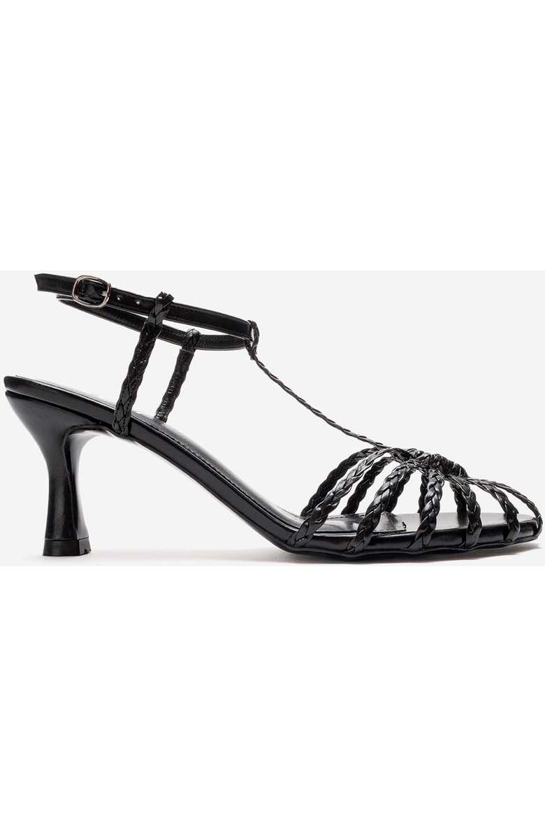 Prologue Shoes Gerald Woven Strap Stiletto Pump, Alternate, color, Black