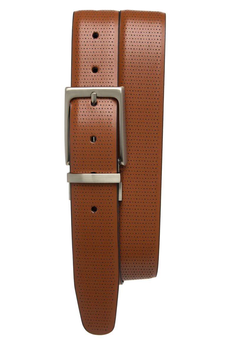 Perforated Reversible Belt, Main, color, TAN