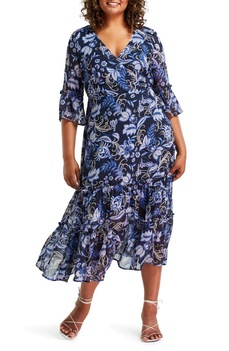 Estelle Siena Chintz Floral Midi Dress, Main, color, 