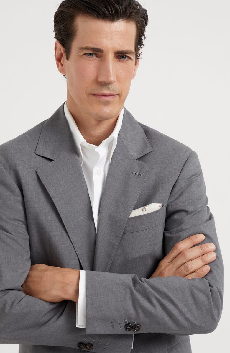 Brunello Cucinelli Wool and silk blazer, Alternate, color, 