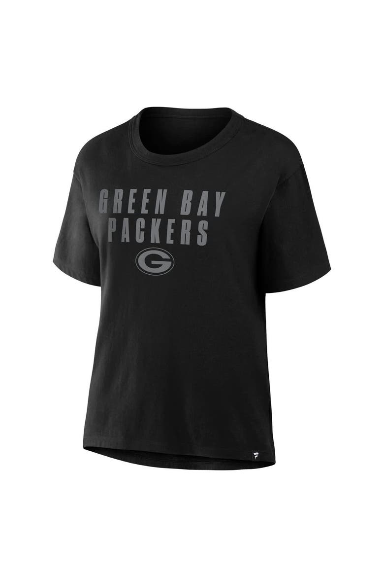 Women's Fanatics Black Green Bay Packers Blackout Kneel Down Legacy T-Shirt, Alternate, color, Black