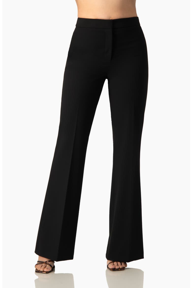Flare Leg, High-Waist Light-Stretch Twill Pants, Main, color, Black
