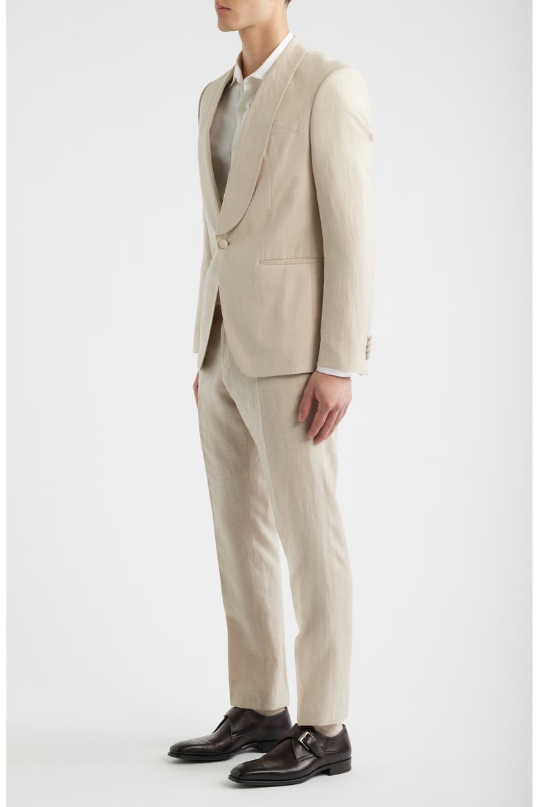 Huge Slim Fit Wool & Linen Suit, Alternate, color, OPEN BEIGE