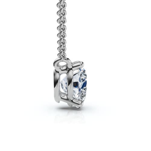 Bliss Diamond 1ct Heart Shape Diamond Solitaire Diamond Pendant 14k Gold Necklace Lab Grown In 14k White Gold