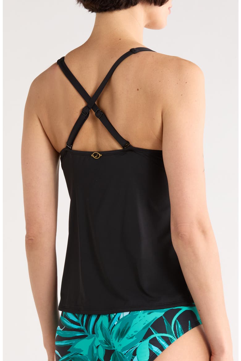 Susana Halter Tankini Top, Alternate, color, BLACK