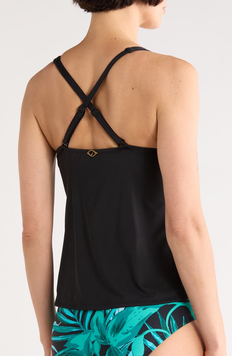 JANTZEN Susana Halter Tankini Top, Alternate, color, Black