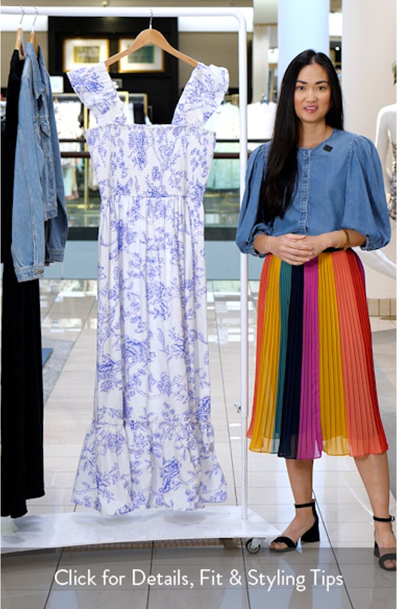 Floral Print Maxi Sundress, sales video thumbnail