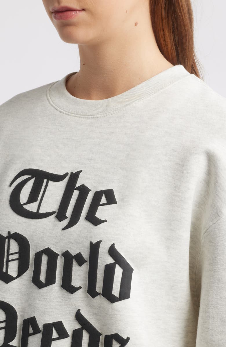 Dressed in Lala Magic Mantra Puff Print Graphic Sweatshirt, Alternate, color, Oatmeal