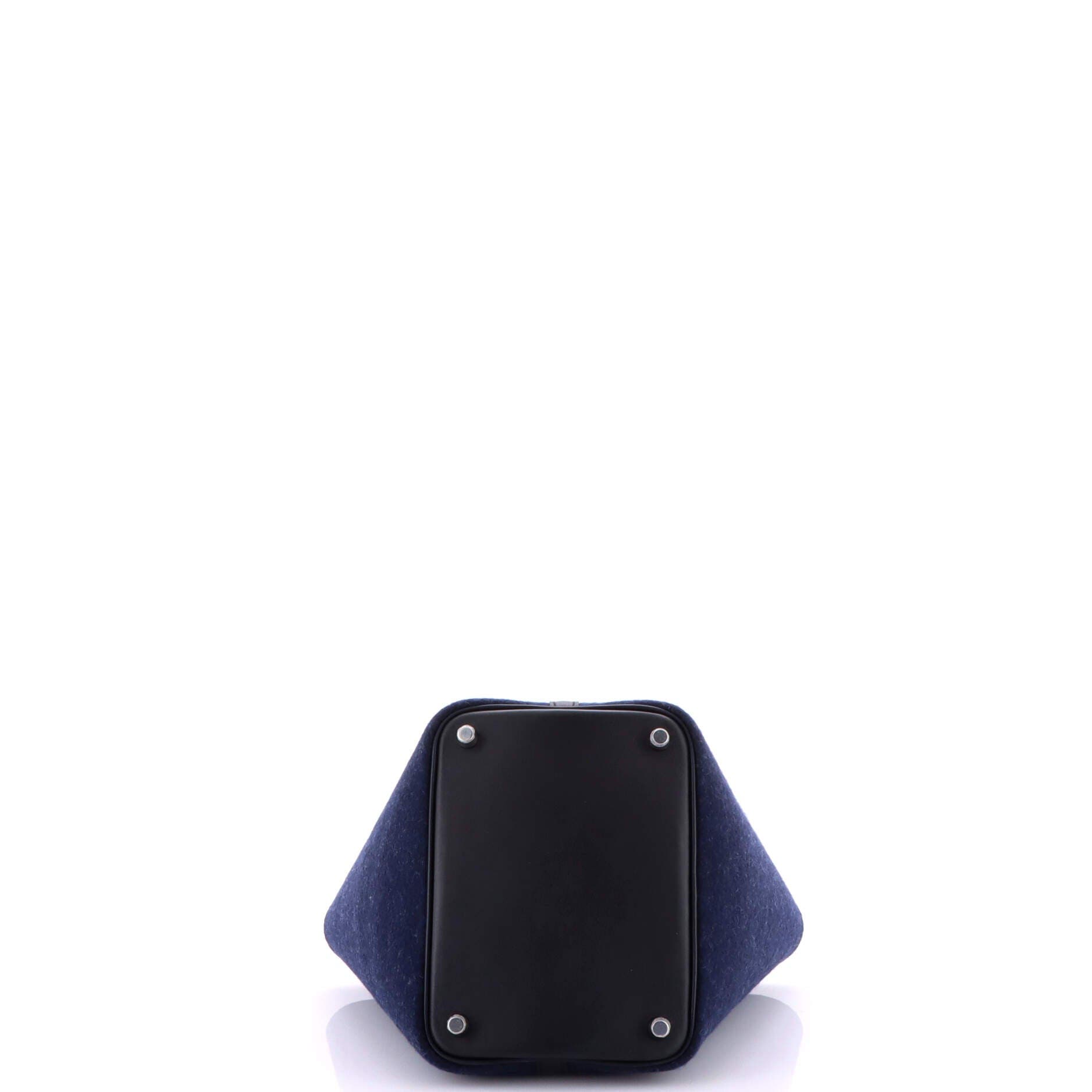 Pre-Owned Hermes Picotin Lock Bag Felt with Leather PM, Alternate, color, Bleu Nuit