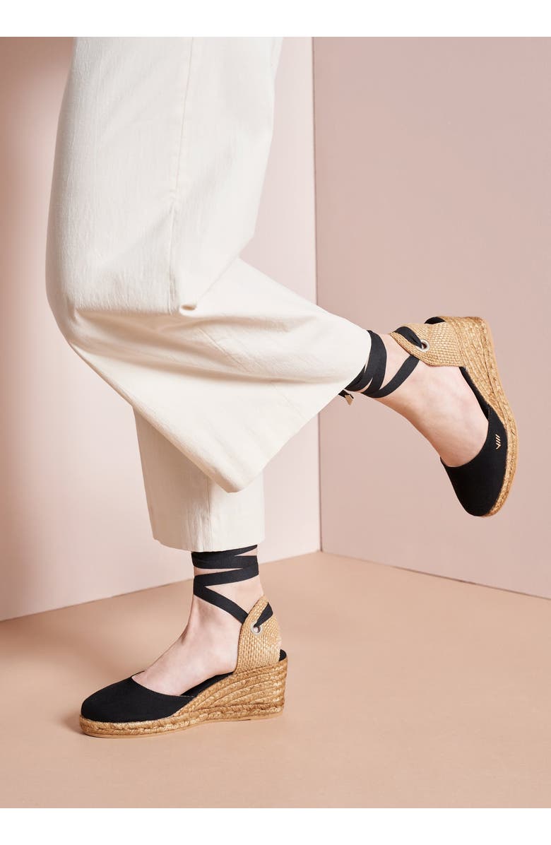 VISCATA Sagaro Canvas Espadrille Wedges, Alternate, color, Black