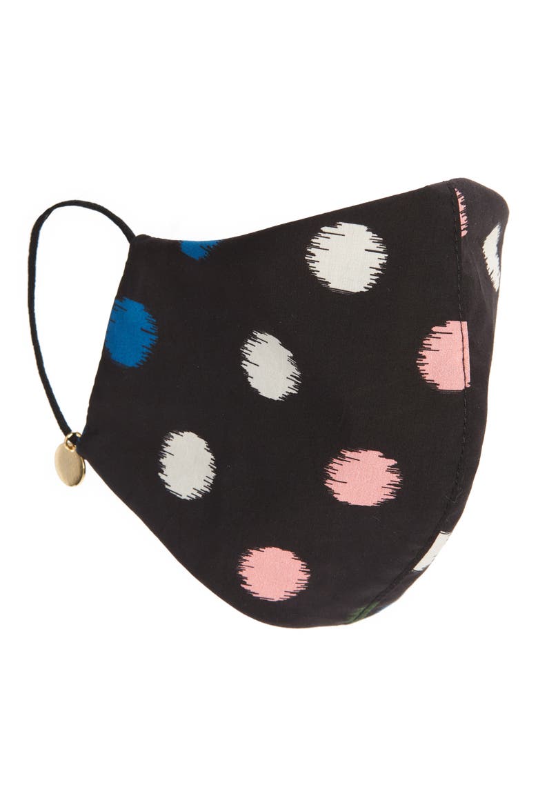 Print Silk Adult Face Mask, Main, color, BLACK MULTI
