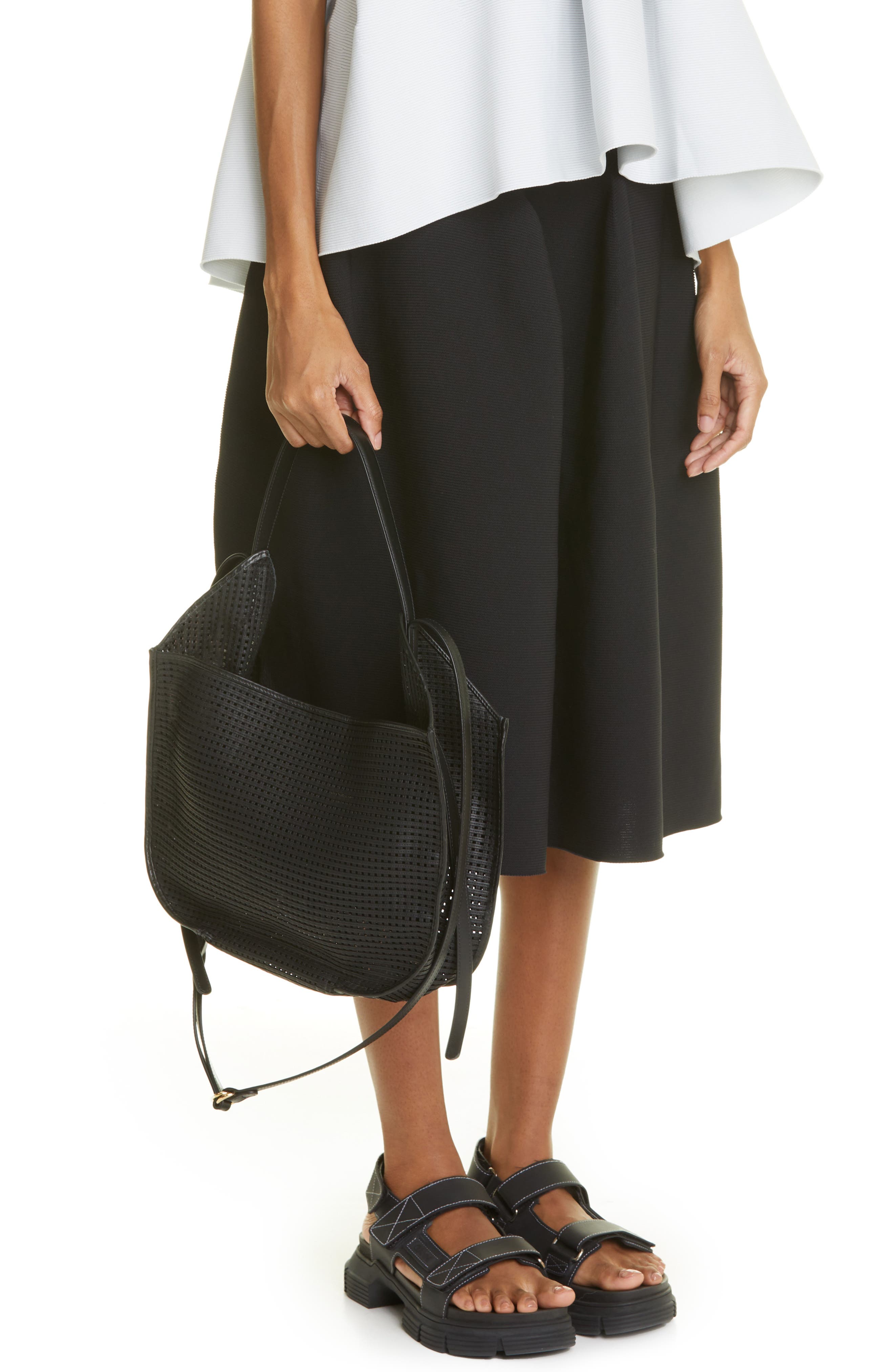 Ree Projects Helene Faux Leather Net Hobo Bag, Alternate, color, 