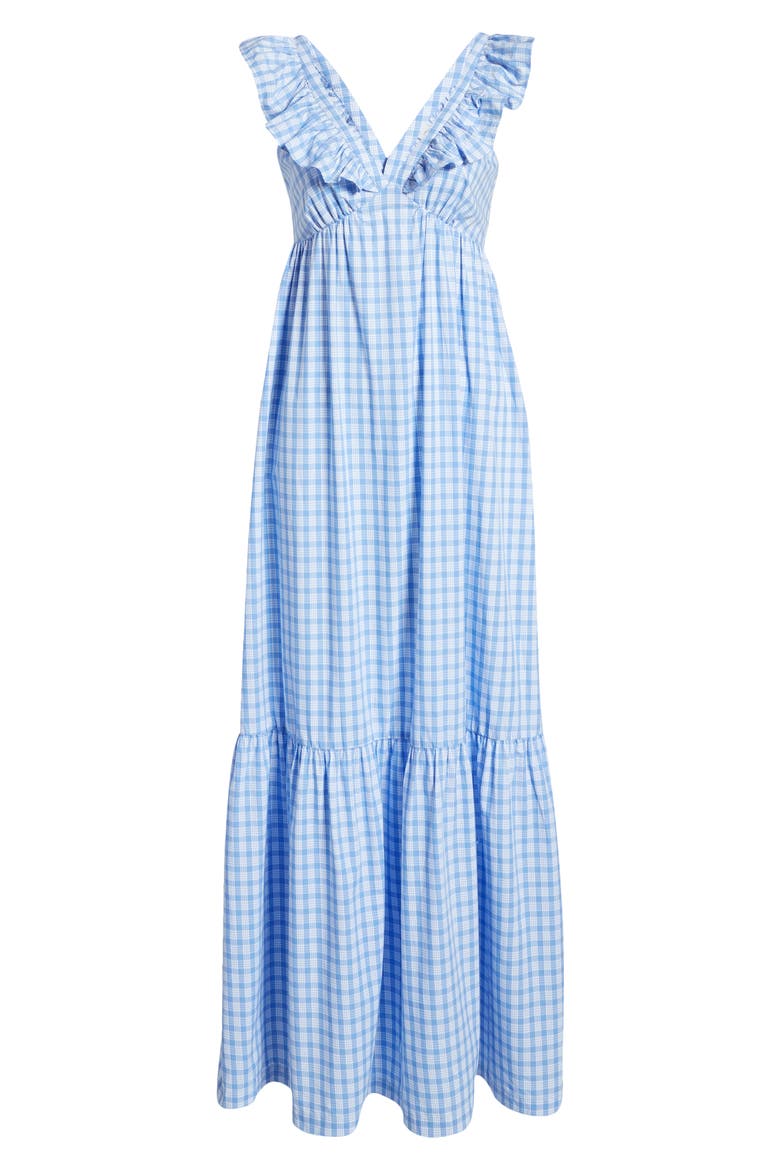 Ruffle Trim Stripe Maxi Dress, Alternate, color, 0595-COMBO P