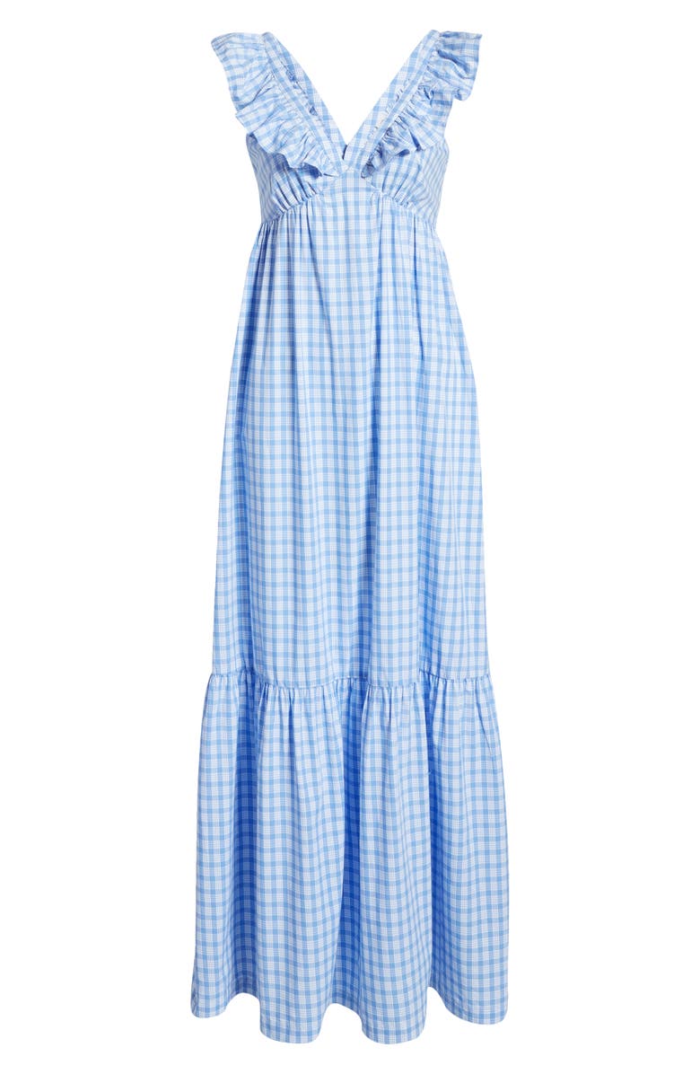 Scotch & Soda Ruffle Trim Stripe Maxi Dress, Alternate, color,
