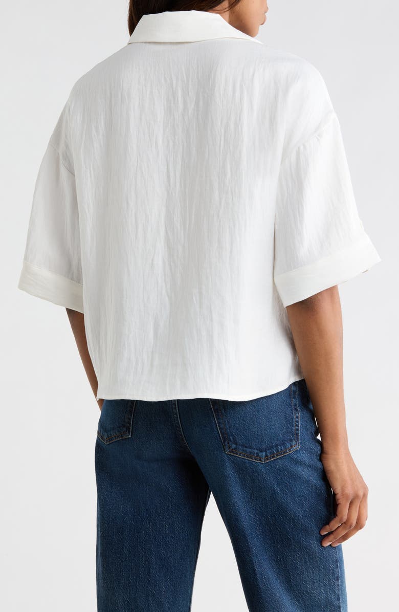 JASON WU Three-Quarter Sleeve Tab Button-Up Shirt, Alternate, color, 