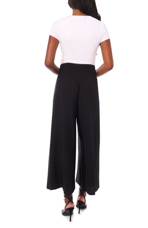 Vince Camuto Smocked Waist Wide Leg Pants In Black
