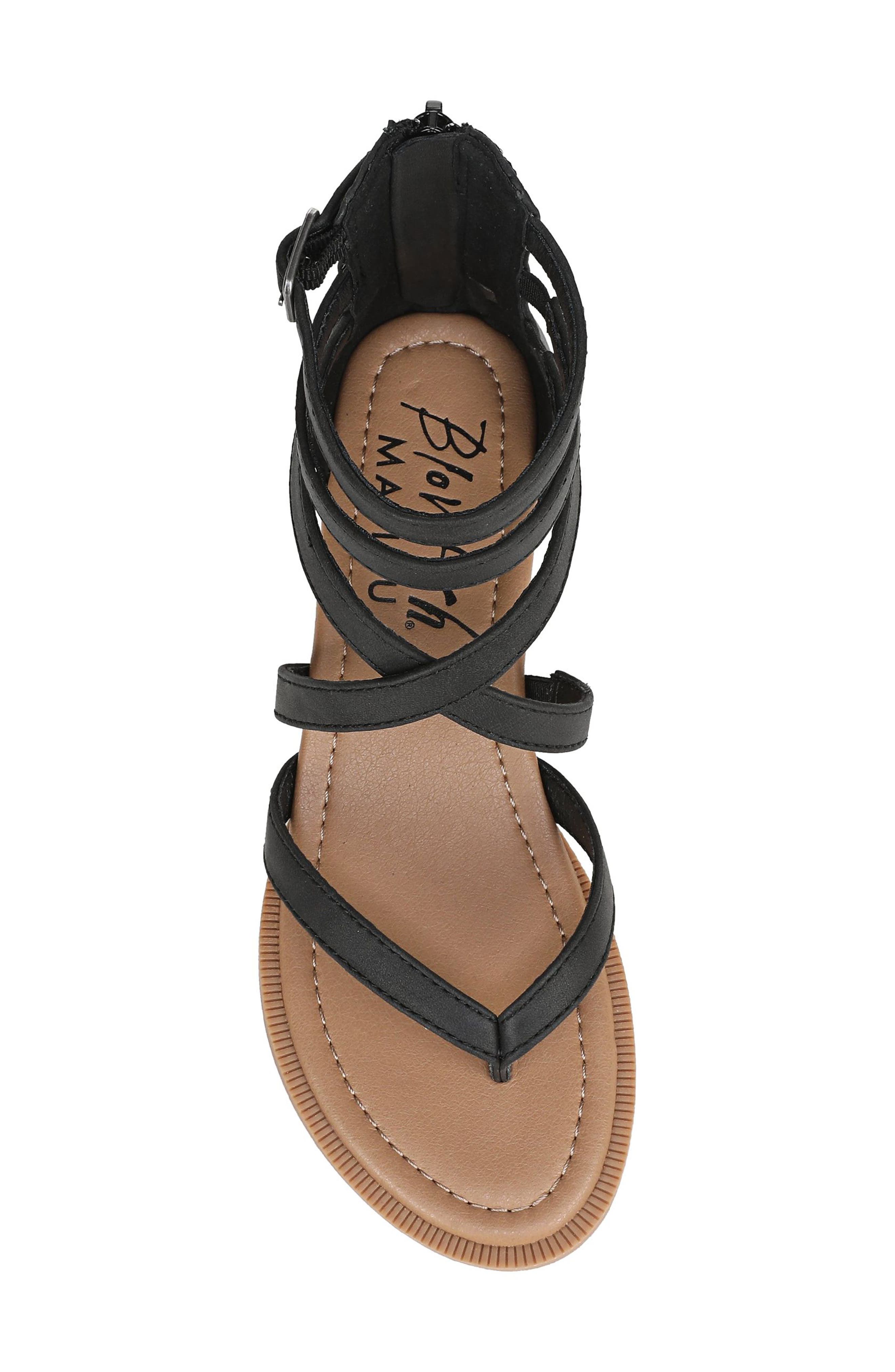 Blowfish Malibu Adrian Strappy Sandal, Alternate, color, Black Faux Leather