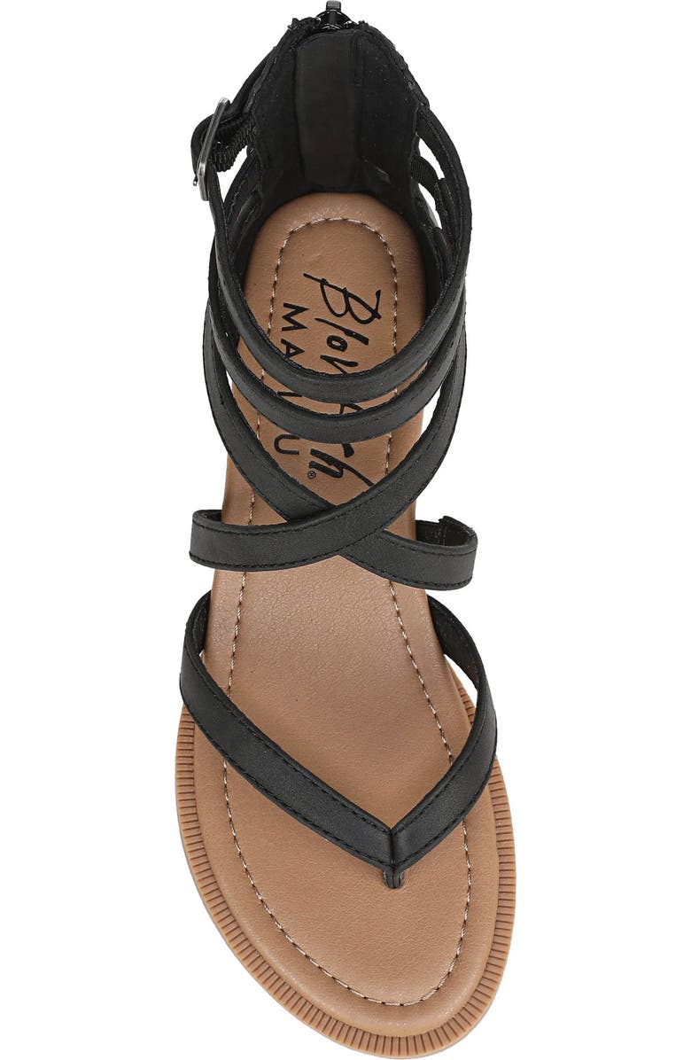 Blowfish Malibu Adrian Strappy Sandal, Alternate, color, Black Faux Leather