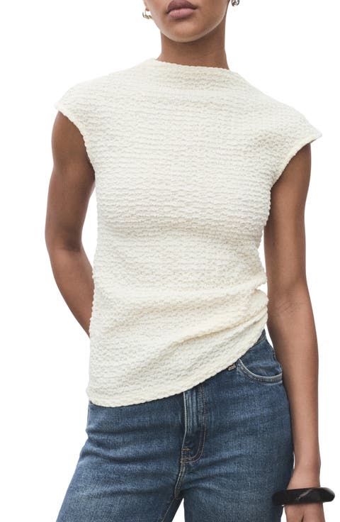 Textured Cotton Blend Top