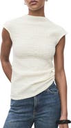 MANGO Textured Cotton Blend Top