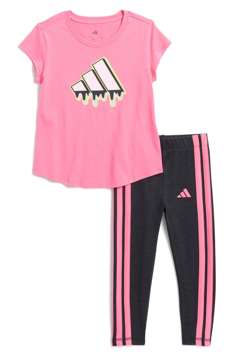 adidas Kids' Mélange Graphic T-Shirt & Leggings Set, Main, color,