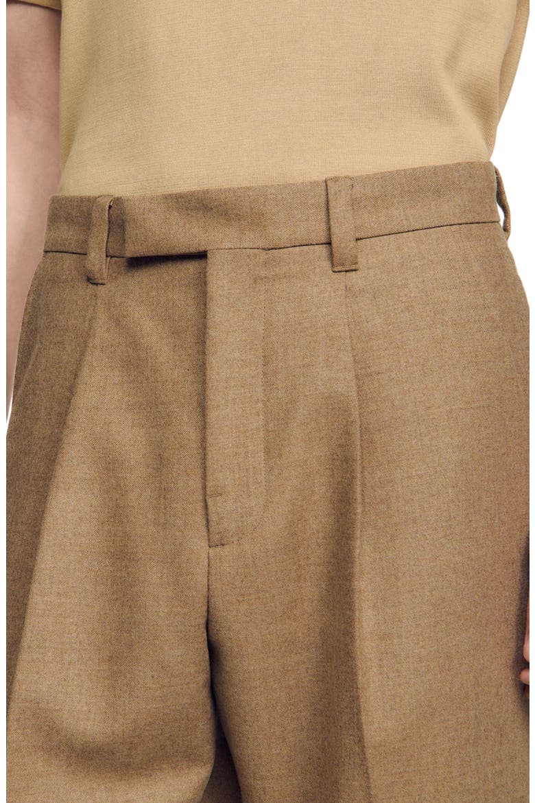Wide-leg Wool Suit Trousers, Alternate, color, Beige